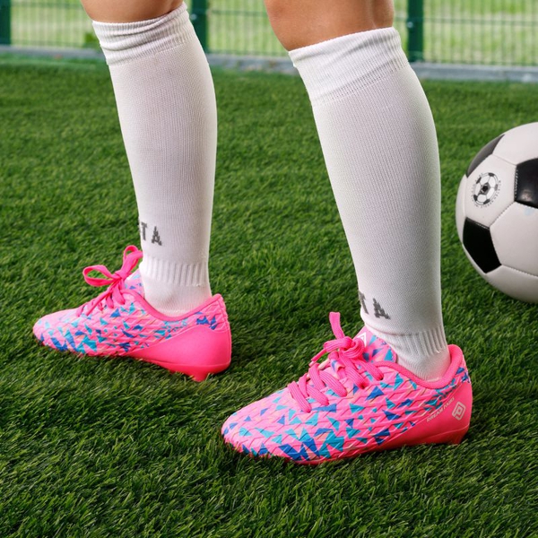 Boys & Girls Soccer Cleats Shoes - FUCHSIA PINK ROYAL BLUE - 1